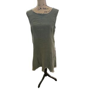 Tempo Paris Linen Dress Boho Lagenlook Made in Italy Sz XL EUC